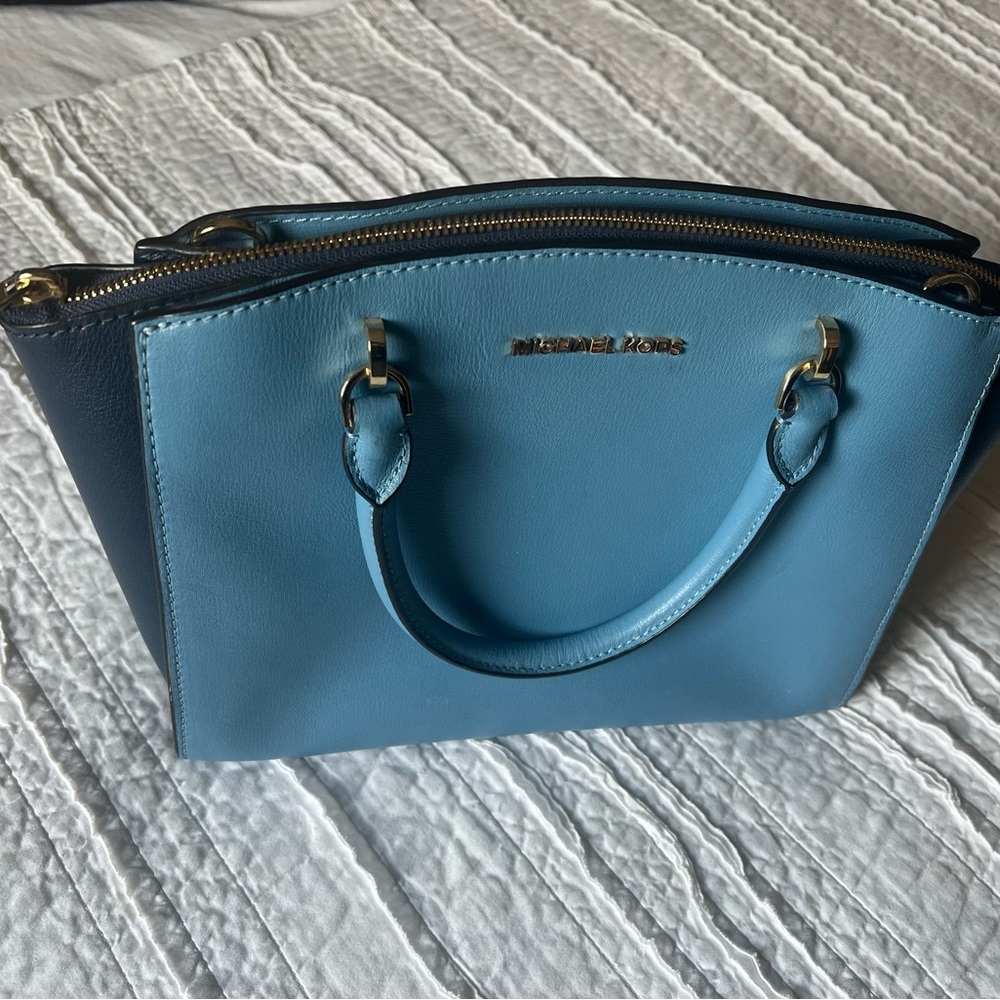 Michael Kors Two-Tone Blue Satchel